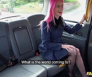 Fake Taxi Pink haired Roxy Lace fucks big black cock