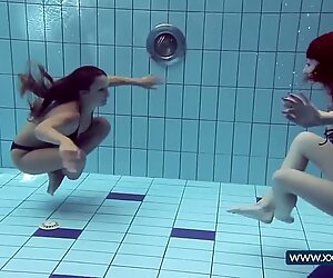 Katrin and Lucy big tits underwater