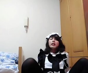 Japanese Shemale Maid'_s Anal Masturbation
