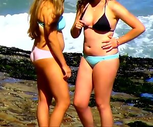 Suuret tissit kypsä lukiotyttö bikini ranta topless spy kokoelma
