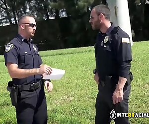 Car thief gets his asshole defenestrated by horny gay cops big cock