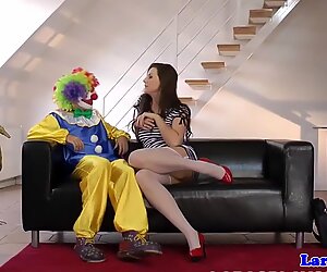 Βρετανή κάλτσες μιλφ cockriding clown