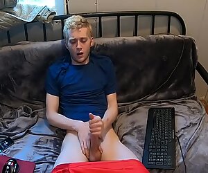 Straight College Guy Jerk  Cum on cam to pay his student loans