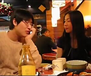 Extremely hot Asian chick fucking her geeky boyfriend