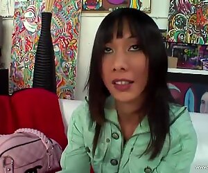 Asian Miako in bra and shorts gets juicy feasted Hardcore by tasty cock