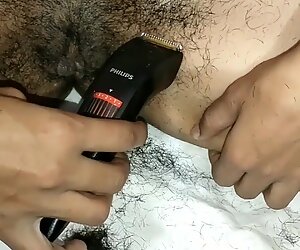 Simmy første gjeng trimming og barbering hårfjerning med punjabi-lyd